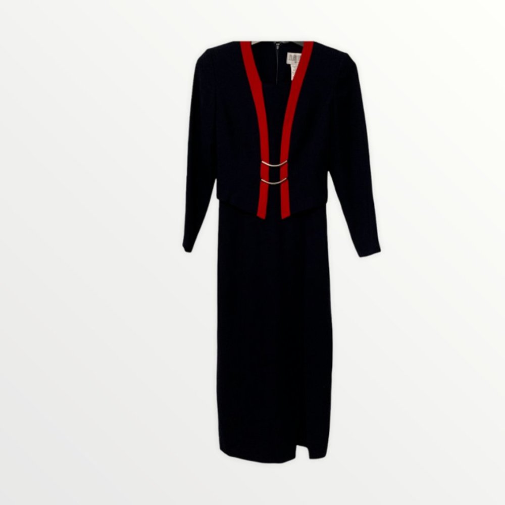 Julian Taylor Vintage Navy Dress sz 6 - Picture 1 of 6